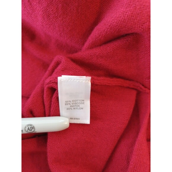 J. Jill Pullover Turtleneck Sweater M Red Longsleeve Knit Stretchy Lagenlook - Picture 10 of 11